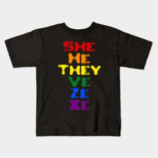 LGBT Non Binary Pronouns They Flag Kids T-Shirt